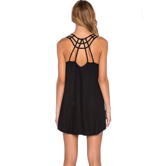 RVCA Dresses & Skirts - 💠 RVCA Maris Black Strappy Cage Mini Shift Dress Size S